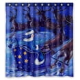 thumbnail image 1 of YKCG Christmas Snowflakes Princess with Reindeer Blue Starry Night Shower Curtain Waterproof Fabric Bathroom Shower Curtain 66x72 inches, 1 of 4