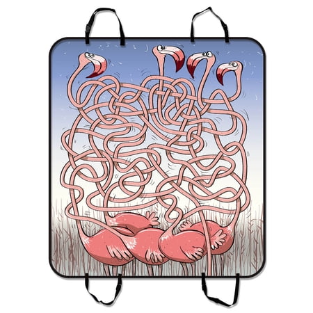YKCG Five Flamingos Maze Game Funny Animals Pet Seat Cover Car Seat Cover for Pets Cargo Mats and Hammocks for Cars Trucks and SUVs 54x60 inches