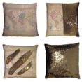 thumbnail image 1 of YKCG Globe Art Earth World Map Reversible Mermaid Sequin Pillow Case Pillow Cover 16x16 inches, 1 of 3