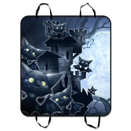 YKCG Halloween Castle Funny Bats Full Moon Night Pet Seat Cover Car Seat Cover for Pets Cargo Mats and Hammocks for Cars Trucks and SUVs 54x60 inches