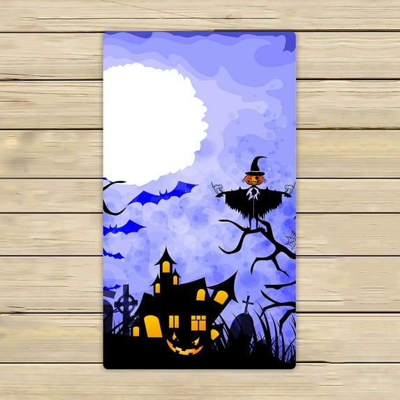 YKCG Halloween Pumpkin Scarecrows Starry Night Black Trees Hand Towel Beach Towels Bath Shower Towel Bath Wrap For Home Outdoor Travel Use 16x28 inches