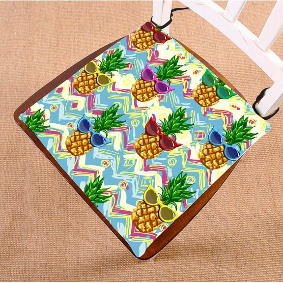YKCG Hipster Pineapples Tropical Flower Fruit Seat Cushion Chair Cushion Floor Cushion Twin Sides 18x18 inches