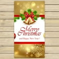 thumbnail image 1 of YKCG Home Decor Golden Christmas Bells and Red Balls Hand Towel Beach Towels Bath Shower Towel Bath Wrap For Home Outdoor Travel Use 30x56 inches, 1 of 3