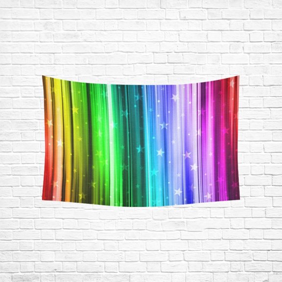 YKCG Home Decoration Colored Striped Background with Stardust Wall Hanging Tapestry 60 x 40 Inches