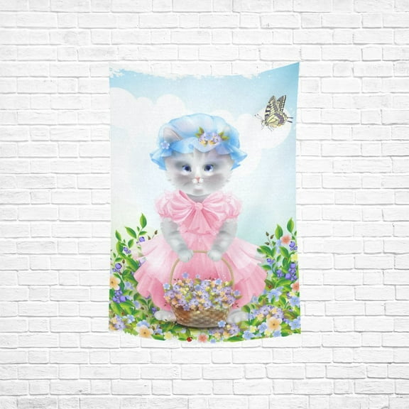 YKCG Home Decoration Funny Cat Wall Hanging Tapestry 90 x 60 Inches