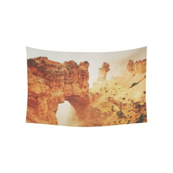 YKCG Home Decoration Rock Mountain Orange Yellow Nature Wall Hanging Tapestry 60 x 51 Inches