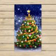 thumbnail image 1 of YKCG Magnificent Colorful Christmas Tree Winter Snow Stars Sky Hand Towel Beach Towels Bath Shower Towel Bath Wrap For Home Outdoor Travel Use 16x28 inches, 1 of 3