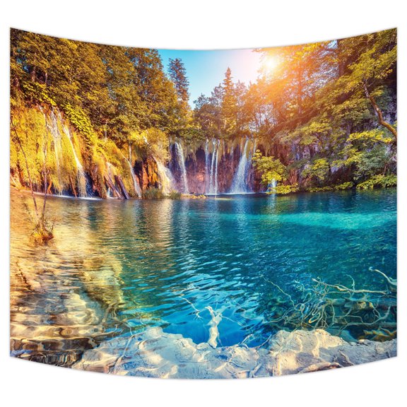 YKCG Nature Scenery Majestic View Turquoise Water Sunny Beams Wall Hanging Tapestry Wall Art 51x60 inches