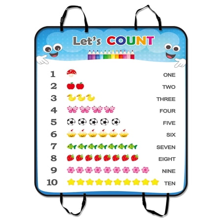 YKCG Numbers Counting Practice Printable Educational Pet Seat Cover Car Seat Cover for Pets Cargo Mats and Hammocks for Cars Trucks and SUVs 54x60 inches