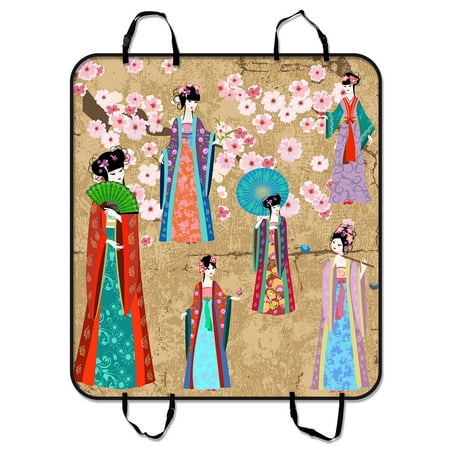 YKCG Oriental Girl in Chinese Costume Pink Floral Cherry Blossom Pet Seat Cover Car Seat Cover for Pets Cargo Mats and Hammocks for Cars Trucks and SUVs 54x60 inches