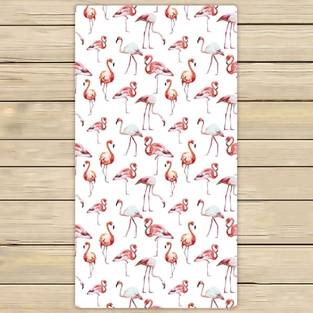 YKCG Pink Flamingos Funny Animal Hand Towel Beach Towels Bath Shower Towel Bath Wrap For Home Outdoor Travel Use 30x56 inches