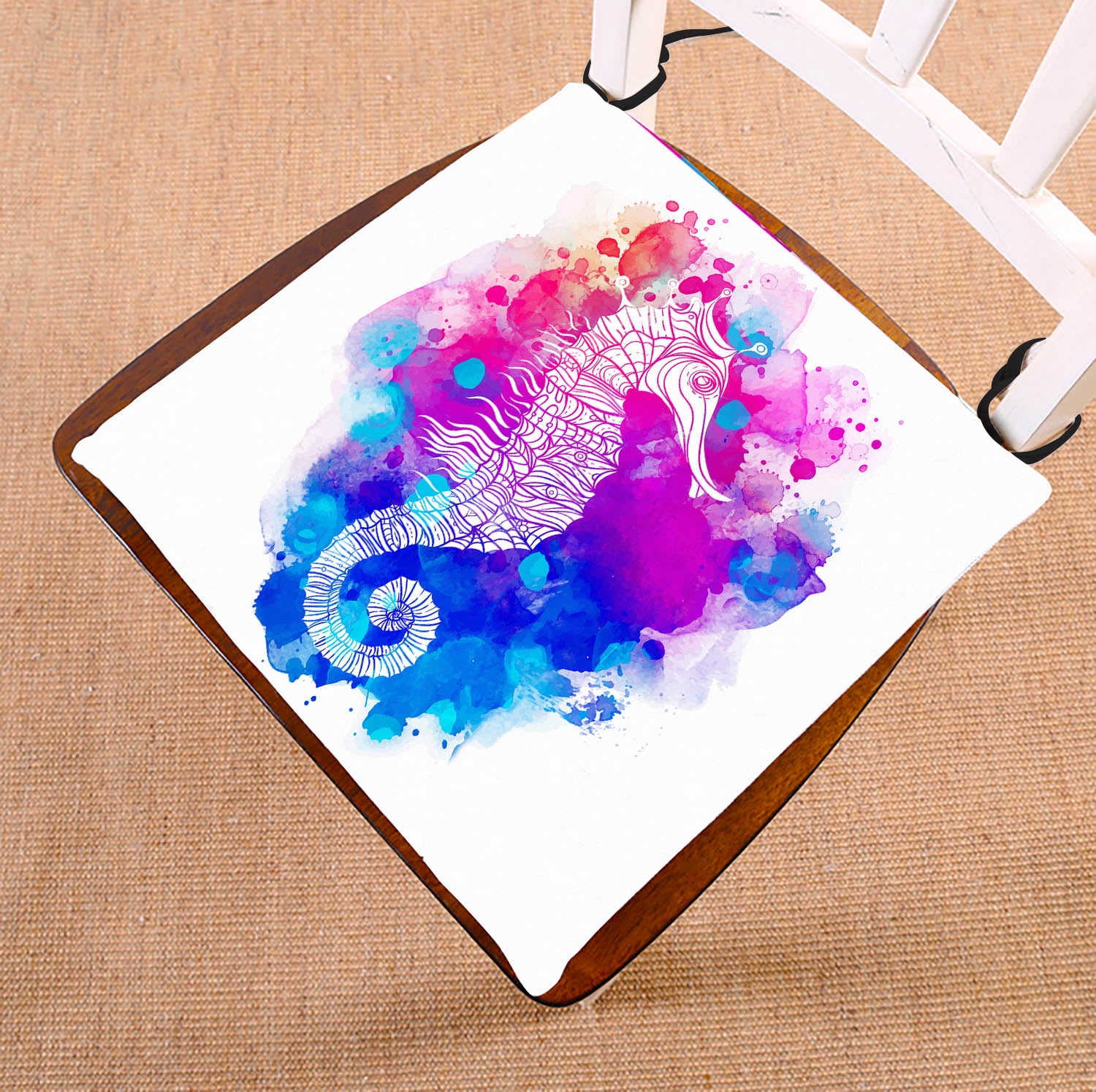 Seahorse Pattern Acqua Cushion main image 1