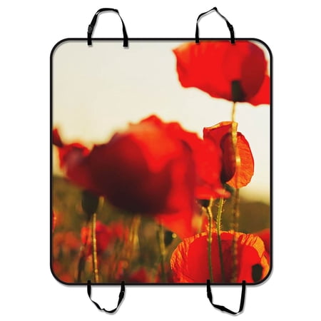 YKCG Red Poppy Wheat Pet Seat Cover Car Seat Cover for Pets Cargo Mats and Hammocks for Cars Trucks and SUVs 54x60 inches