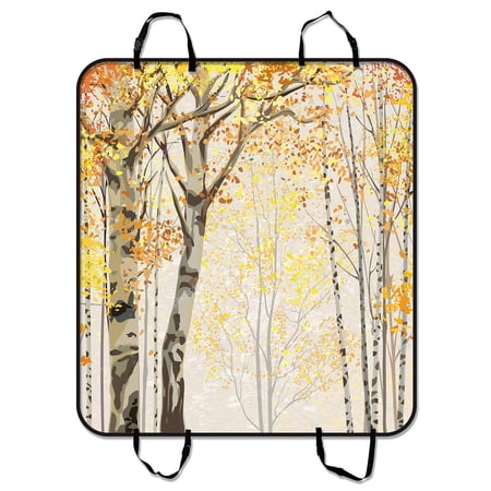 YKCG Red Yellow Birch Tree of Life Autumn Leaves Birch Pet Seat Cover Car Seat Cover for Pets Cargo Mats and Hammocks for Cars Trucks and SUVs 54x60 inches