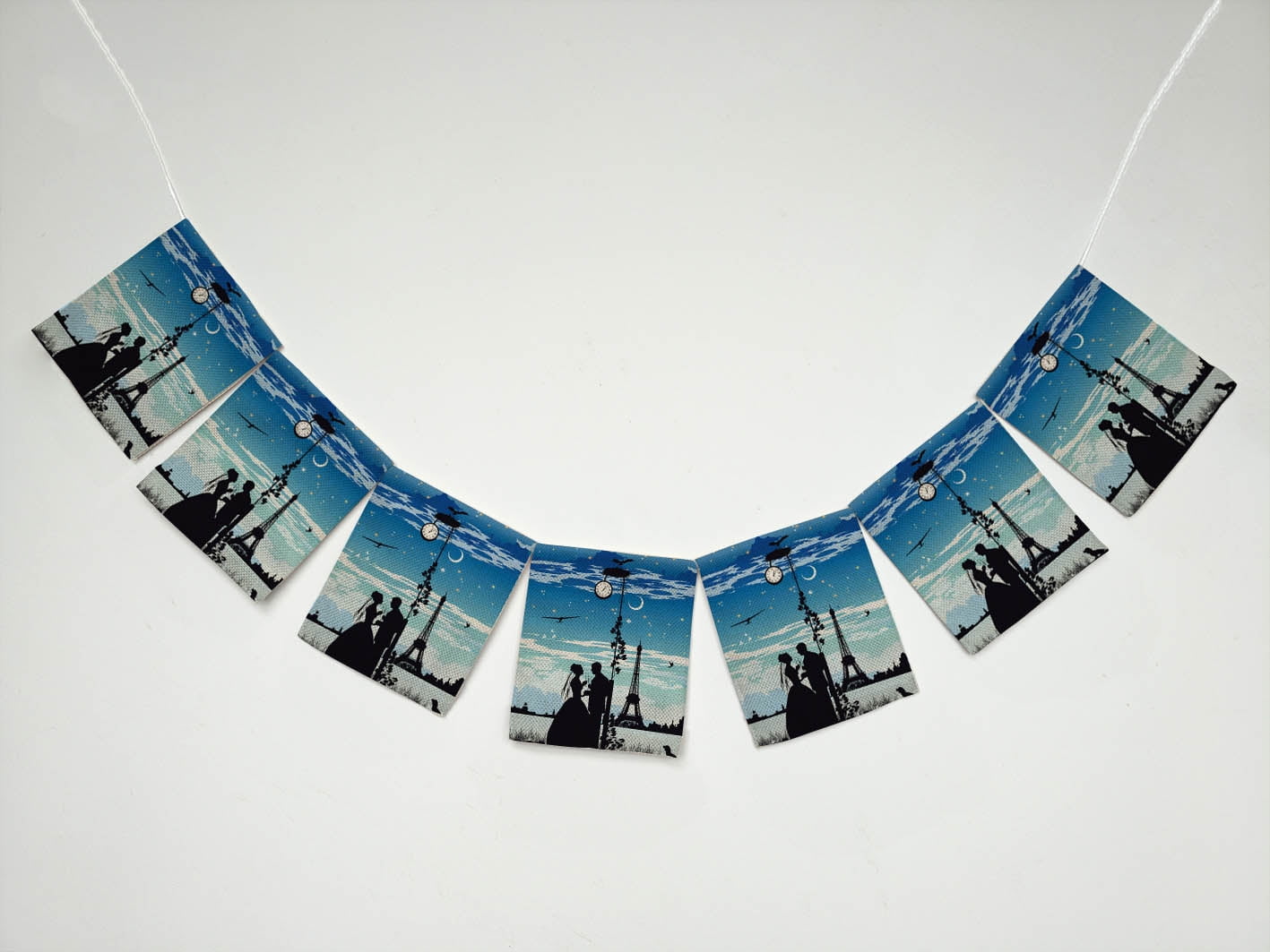 YKCG Romantic City Paris Tower Marry Me Banner Bunting Garland Flag Sign for Home Family Party Decoration