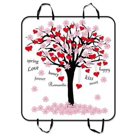 YKCG Spring Tree of Love Pink Red Valentine's Day Pet Seat Cover Car Seat Cover for Pets Cargo Mats and Hammocks for Cars Trucks and SUVs 54x60 inches