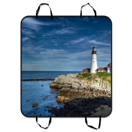 YKCG Stormy Beach Lighthouse Pet Seat Cover Car Seat Cover for Pets Cargo Mats and Hammocks for Cars Trucks and SUVs 54x60 inches