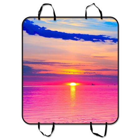 YKCG Summer Island Sunset Seascape Beach Sky Cloudscape Pet Seat Cover Car Seat Cover for Pets Cargo Mats and Hammocks for Cars Trucks and SUVs 54x60 inches