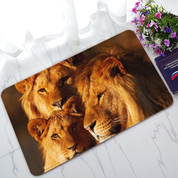 YKCG Sunset African Landscape Wildlife Animal Lions Doormat Indoor/Outdoor/Bathroom Doormat 30x18 inches