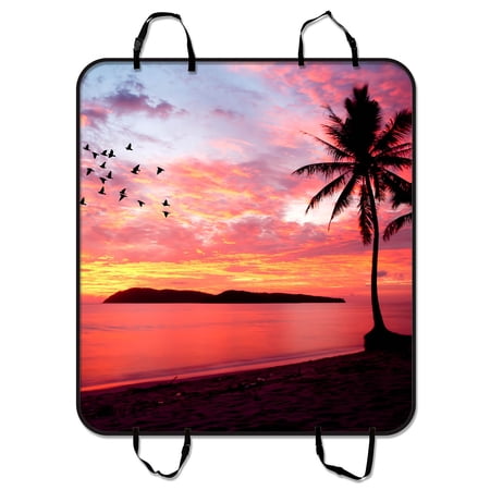 YKCG Sunset Birds at Rebak Island Palm Tree Pet Seat Cover Car Seat Cover for Pets Cargo Mats and Hammocks for Cars Trucks and SUVs 54x60 inches