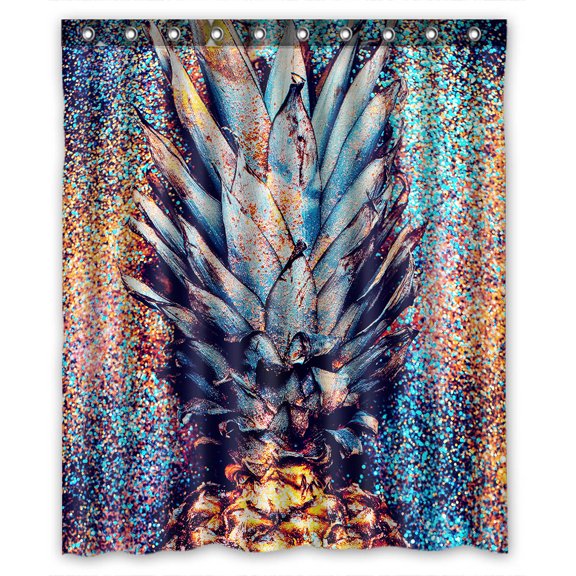 YKCG Tropical Fruit Pineapples Waterproof Fabric Bathroom Shower Curtain 60x72 inches