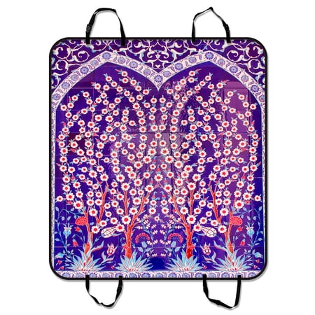 YKCG Turkish Artistic Wall Tile Purple Bohemian Trible Tree Pet Seat Cover Car Seat Cover for Pets Cargo Mats and Hammocks for Cars Trucks and SUVs 54x60 inches