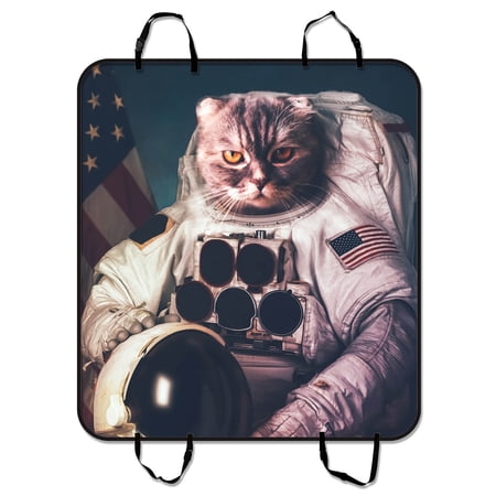 YKCG Universe Galaxy Space Hipster Astronaut Cat Pet Seat Cover Car Seat Cover for Pets Cargo Mats and Hammocks for Cars Trucks and SUVs 54x60 inches