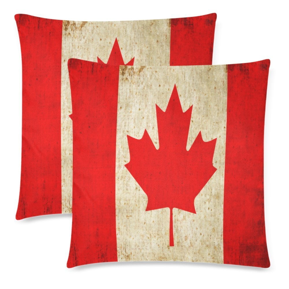 YKCG Vintage Canada Flag Throw Pillowcase Pillow Case 18x18 Twin Sides ykcg-vintage-canada-flag-throw-pillowcase-pillow-case-18x18-twin-sides