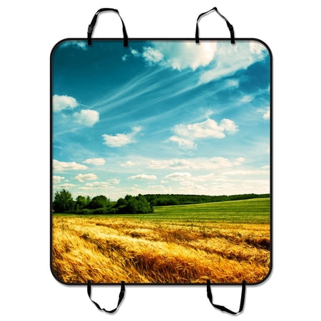 YKCG Vintage Sunset Wheat Field Auntumn Scenery Blue Sky Pet Seat Cover Car Seat Cover for Pets Cargo Mats and Hammocks for Cars Trucks and SUVs 54x60 inches