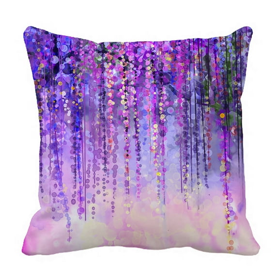 YKCG Wisteria Flowers Tree Purple Violet Floral Pillowcase Pillow Cushion Case Cover Twin Sides 20x20 inches