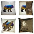 thumbnail image 1 of YKCG the Grizzly Bear Creative Mystric Autumn Forest Trees Reversible Mermaid Sequin Pillow Case Pillow Cover 18x18 inches, 1 of 3