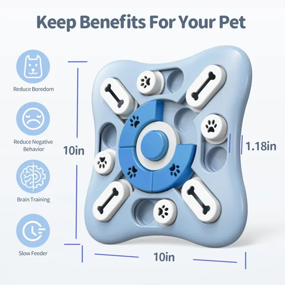 YKHSG Dog Puzzle Toys,Dog Treat Puzzle,Dogs Food Puzzle Feeder Toys for IQ Training ,Interactive Dog Toys, Mental Enrichment (Blue)