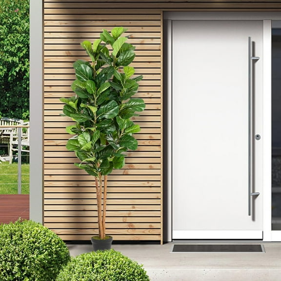 YKITRD 6-Feet Artificial Fiddle Leaf Fig Tree Indoor Outdoor Home Decorative Planter