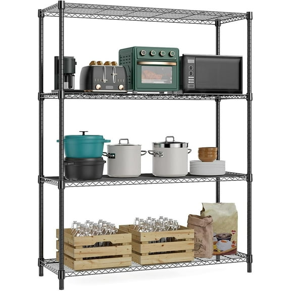 YKITRD Adjustable 5 Shelf Storage Shelves Wire Metal Shelving Carbon Steel Rack 59 inch