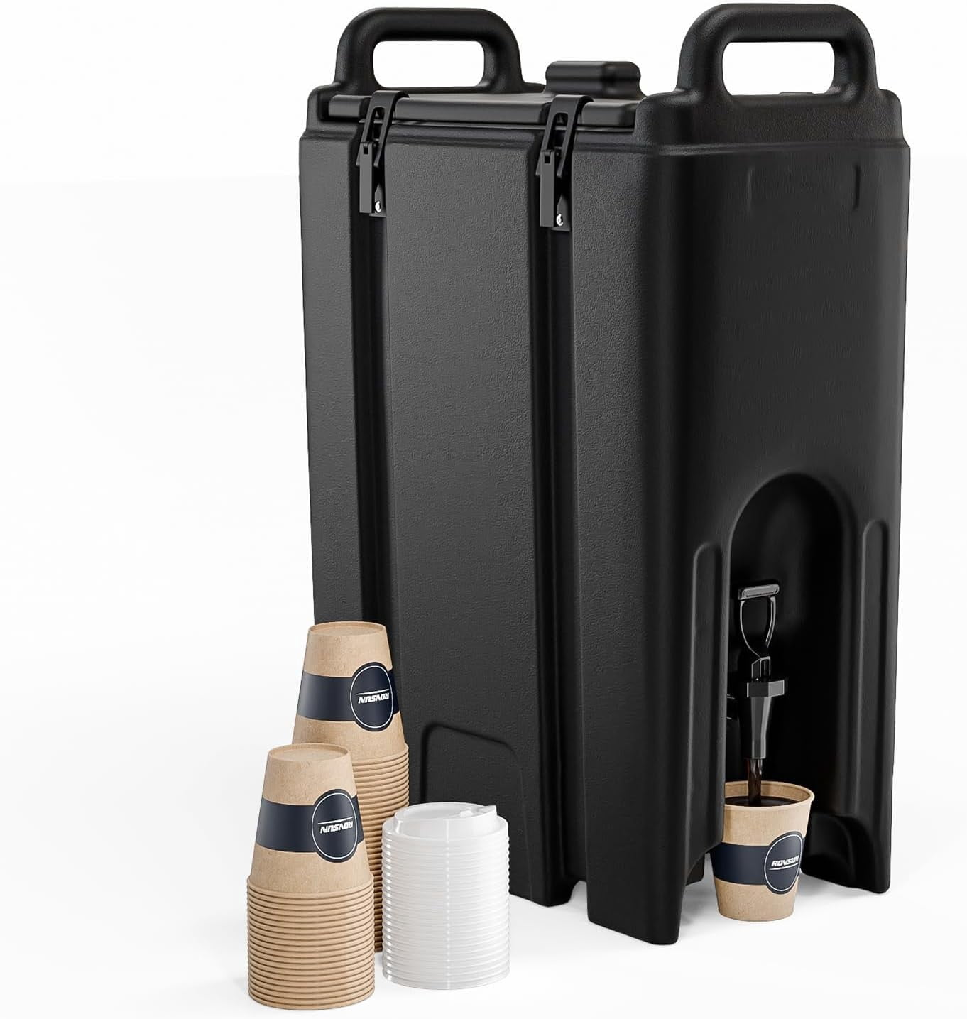 Insulated Beverage Dispenser 5gal. Hot and Cold Beverage Server with 0.9in. PU Layer Two-Stage for Restaurant Drink Shop