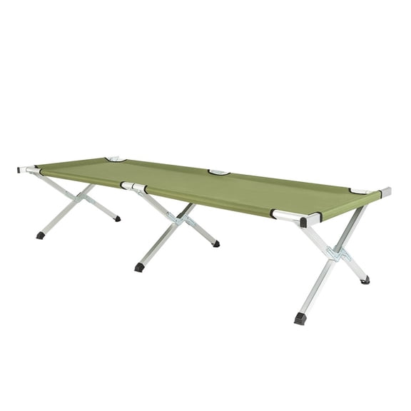 YKITRD Portable Foldable Camping Cot, Outdoor Hiking Camping Sleep Bed with Carrying Bag, Army Green Aluminium Tube & Oxford Material