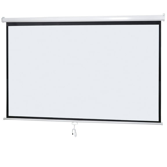 YKITRD Projector Screen Manual Pull Down Projection Screen Home Theater  Manual pull-down projection screen for home theaters, high-definition projection screens for living rooms80" (16:9)  White