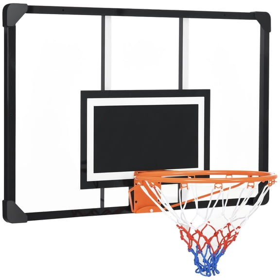 YKITRD Wall Mounted Basketball Hoop with Shatterproof Backboard, Steel Rim, Indoor & Outdoor Mini Basketball Hoop for Home, Garage, Backyard Practice