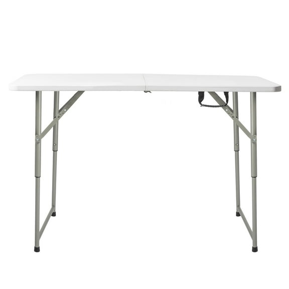 YKITRD indoor/outdoor portable 4FT white foldable raised terrace plastic table, with a compact size and lightweight, easily adaptable to various scenarios