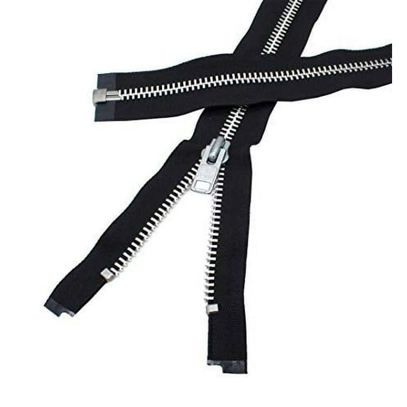 YKK #10 10 Inch to 36 Inch Aluminum Separating Jacket Zipper Extra Heavy Duty Metal Zippers for Sewing Coats Crafts (Black - 580, 30 Inches)
