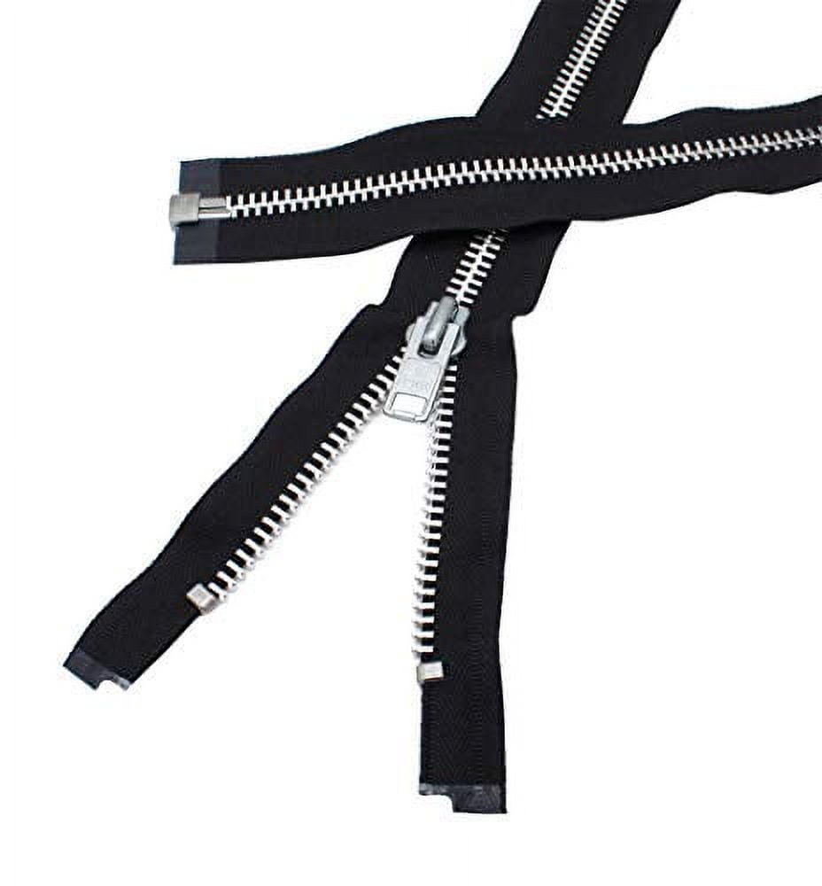 YKK #10 Jacken-Reißverschluss – Metallzähne, Extra Robust, 91,4 Cm, Farbe Schwarz #580