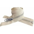 thumbnail image 1 of YKK #10 10 Inch to 36 Inch Aluminum Separating Jacket Zipper Extra Heavy Duty Metal Zippers for Sewing Coats Crafts (Lite Beige - 572, 19 Inches), 1 of 1
