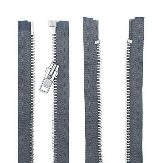YKK #10 10 Inch to 36 Inch Aluminum Separating Jacket Zipper Extra Heavy Duty Metal Zippers for Sewing Coats Crafts (Medium Grey - 578, 10 Inches)