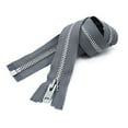 thumbnail image 1 of YKK #10 10 Inch to 36 Inch Aluminum Separating Jacket Zipper Extra Heavy Duty Metal Zippers for Sewing Coats Crafts (Medium Grey - 578, 22 Inches), 1 of 3