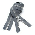 thumbnail image 1 of YKK #10 10 Inch to 36 Inch Aluminum Separating Jacket Zipper Extra Heavy Duty Metal Zippers for Sewing Coats Crafts (Medium Grey - 578, 27 Inches), 1 of 1