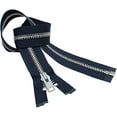 thumbnail image 1 of YKK #10 10 Inch to 36 Inch Aluminum Separating Jacket Zipper Extra Heavy Duty Metal Zippers for Sewing Coats Crafts (Navy - 560, 35 Inches), 1 of 1
