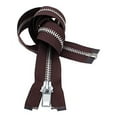 thumbnail image 1 of YKK #10 (12" Inches to 36" Inches) Aluminum Separating Brown Extra Heavy Duty Metal Jacket Zippers (1 Zipper Per Pack) Color #570 Brown, 1 of 3
