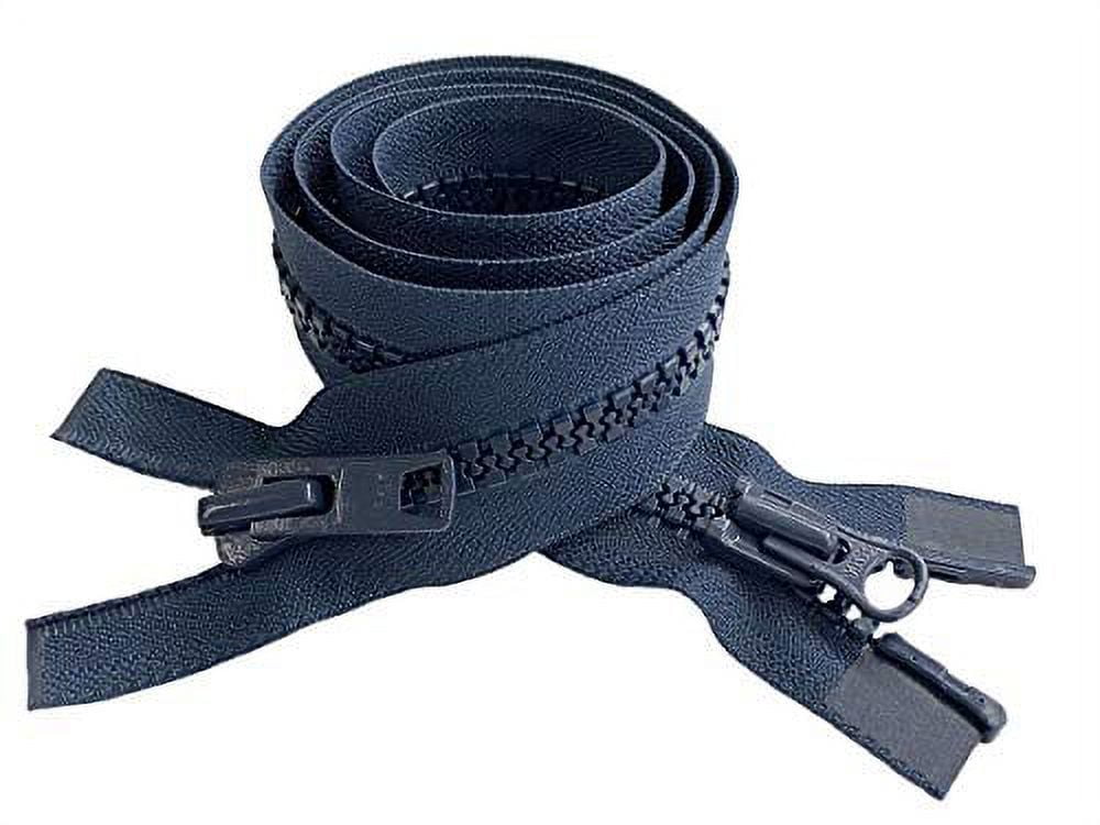 YaHoGa 2-Pack #10 10-Inch Heavy Duty Separating Zippers - Black Plastic Zippers For Jackets & Coats