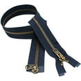 thumbnail image 1 of YKK #10 Extra Heavy Duty Antique Brass Navy Parka"2-Way" Dual Separating Jacket Zipper - Choose Your Length - Color: Navy #560 - Made in The United States (1 Zipper Per Pack), 1 of 1