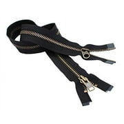 YKK #10 Extra Heavy Duty Antique Brass Parka2-Way Dual Separating Jacket Zipper Color Black 1 Zipper per Pack 34 Inches